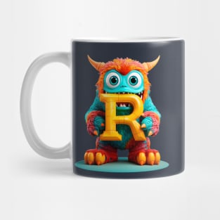 Cute Monster for Kids Alphabet Letter R Funny Back to School Mug